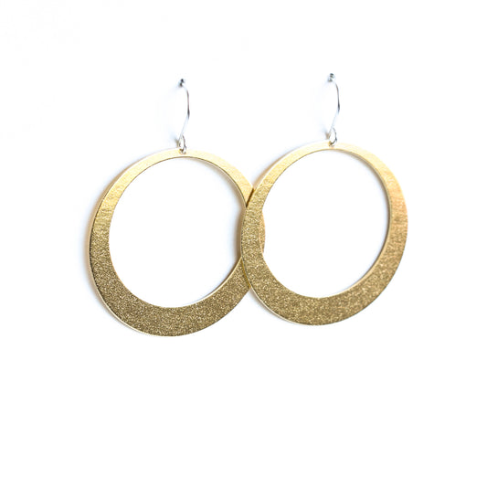 Lunar Hoop Earrings - Brass, Large