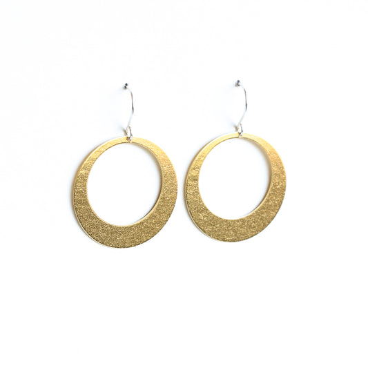 Lunar Hoop Earrings - Brass
