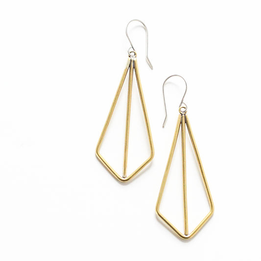 Brass Kite Earrings