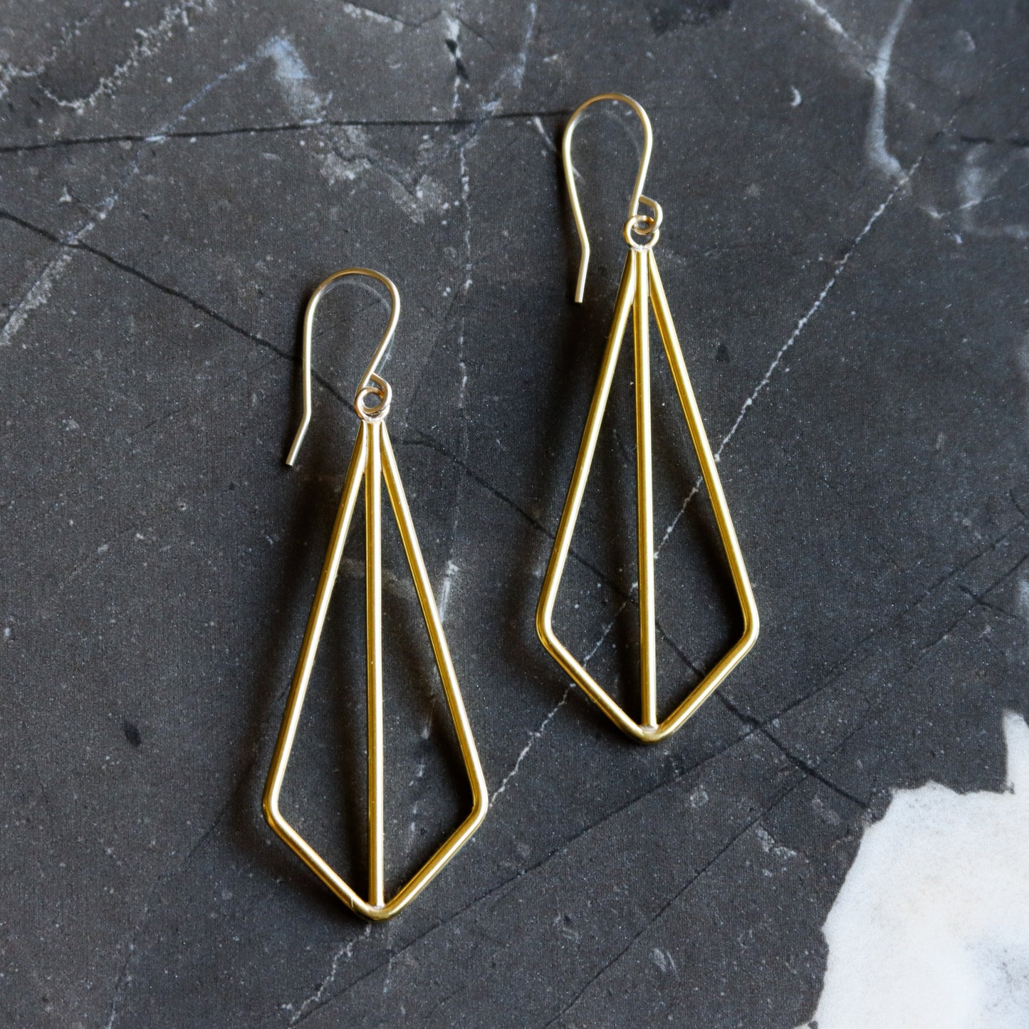 Kite Earrings - Brass