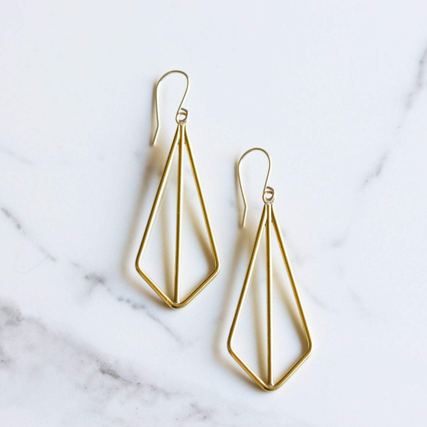 Kite Earrings - Brass