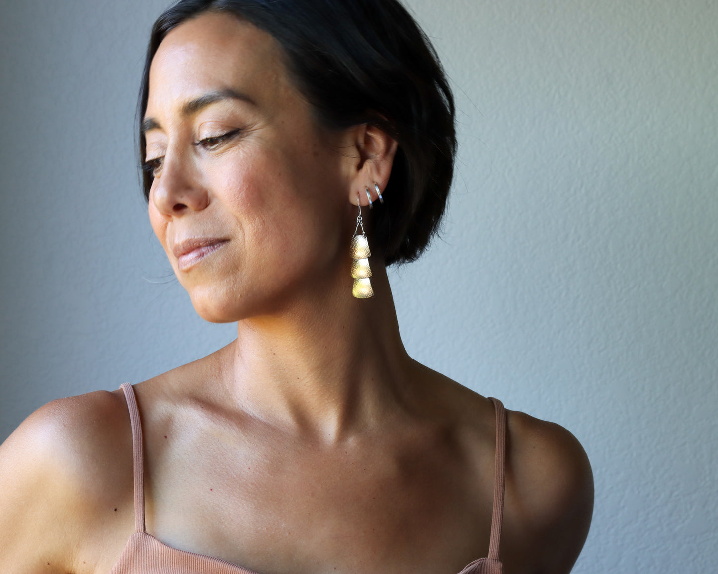 Drape Earrings - Brass
