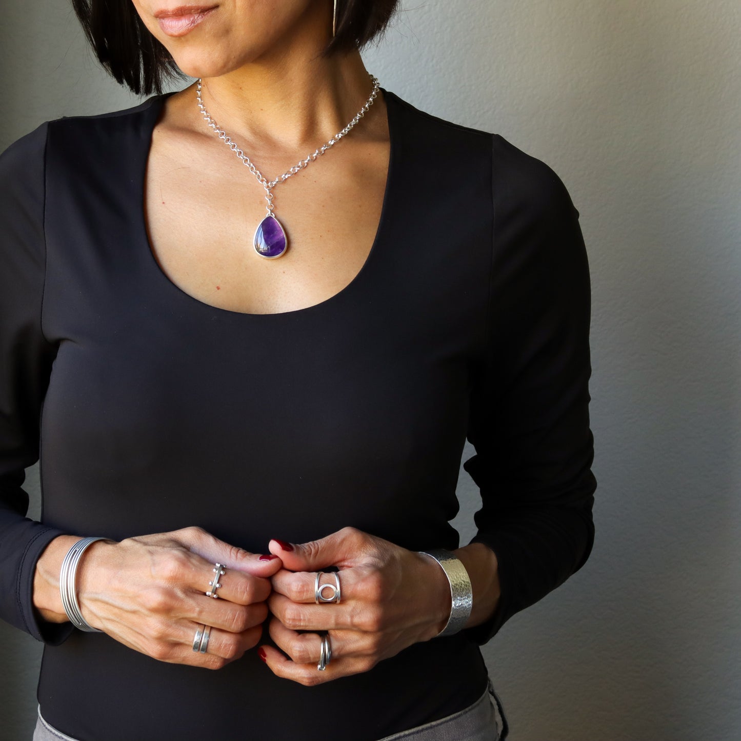 Indigo Necklace 1 - OOAK-pendant necklace-Blue Hour Designs