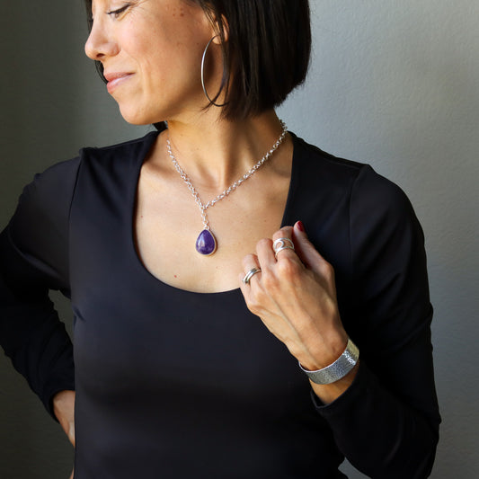 Indigo Necklace 2 - OOAK-pendant necklace-Blue Hour Designs