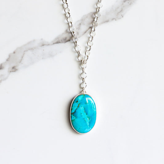 Kingman Necklace 1 - OOAK-pendant necklace-Blue Hour Designs