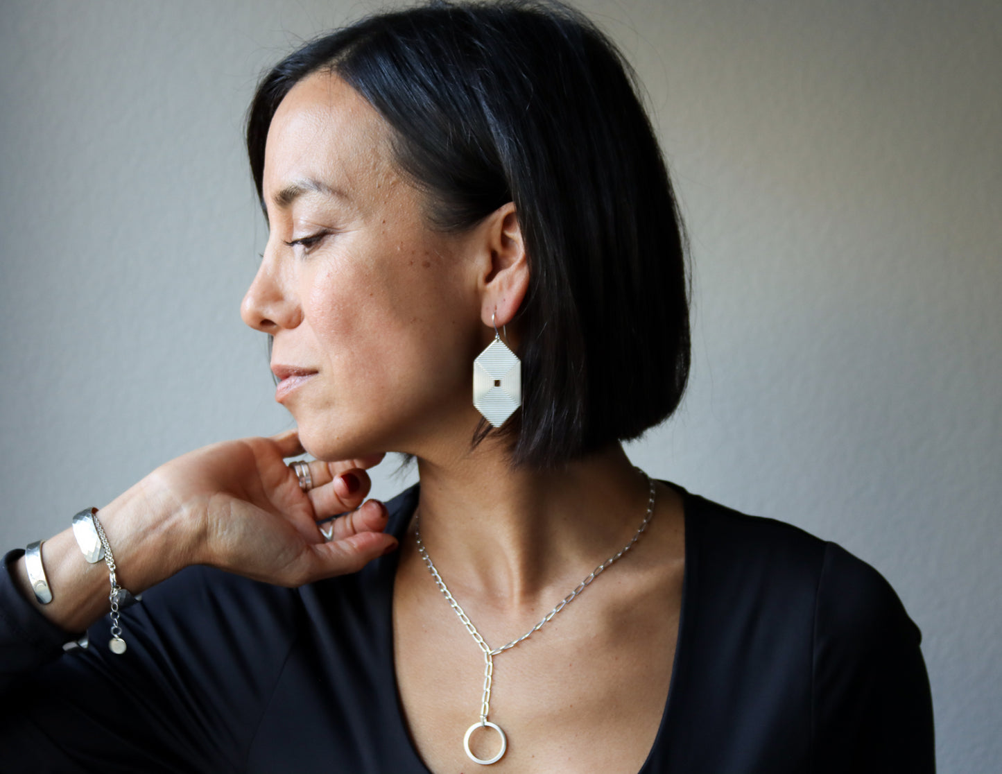 Labyrinth Earrings-dangle earrings-Blue Hour Designs