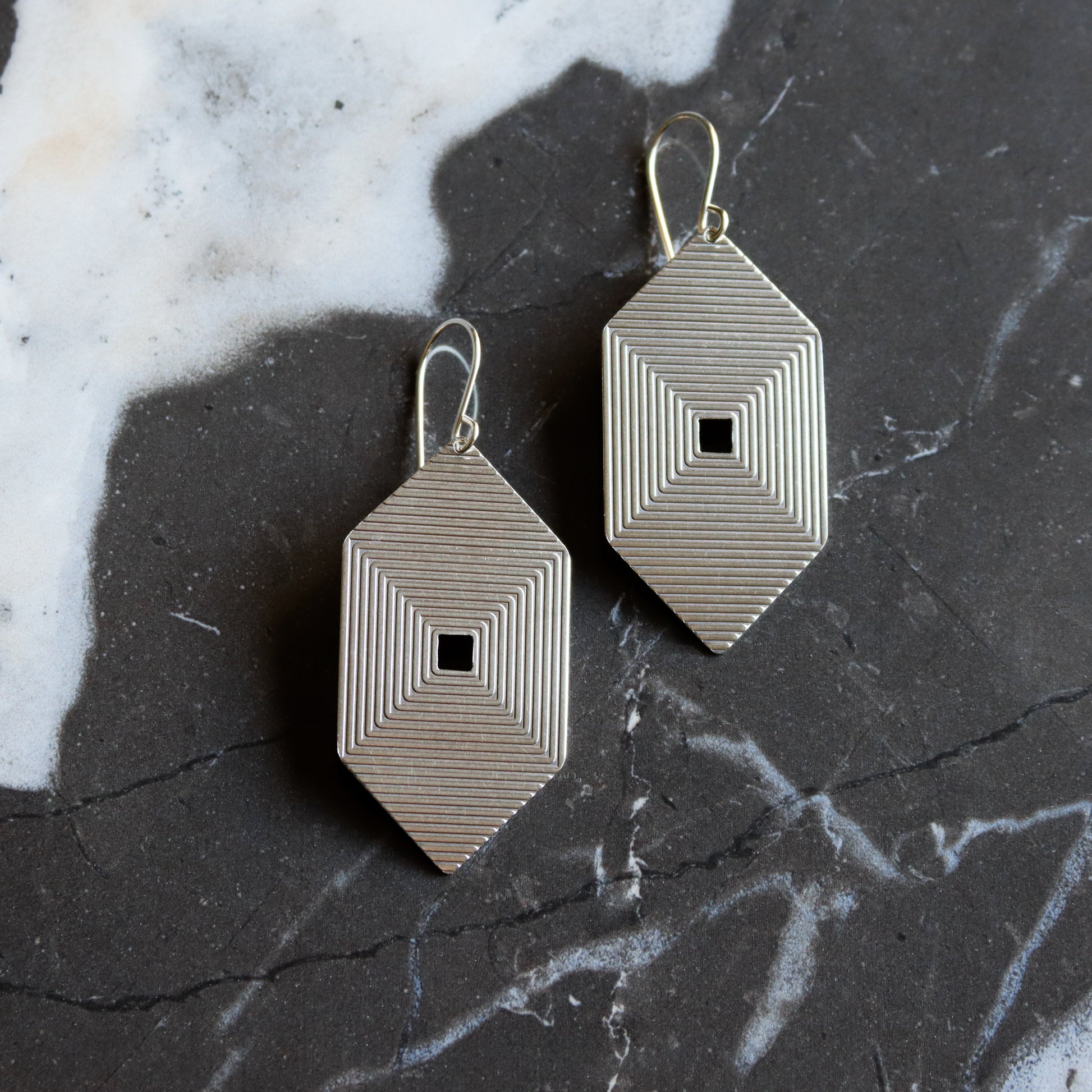 Labyrinth Earrings-dangle earrings-Blue Hour Designs