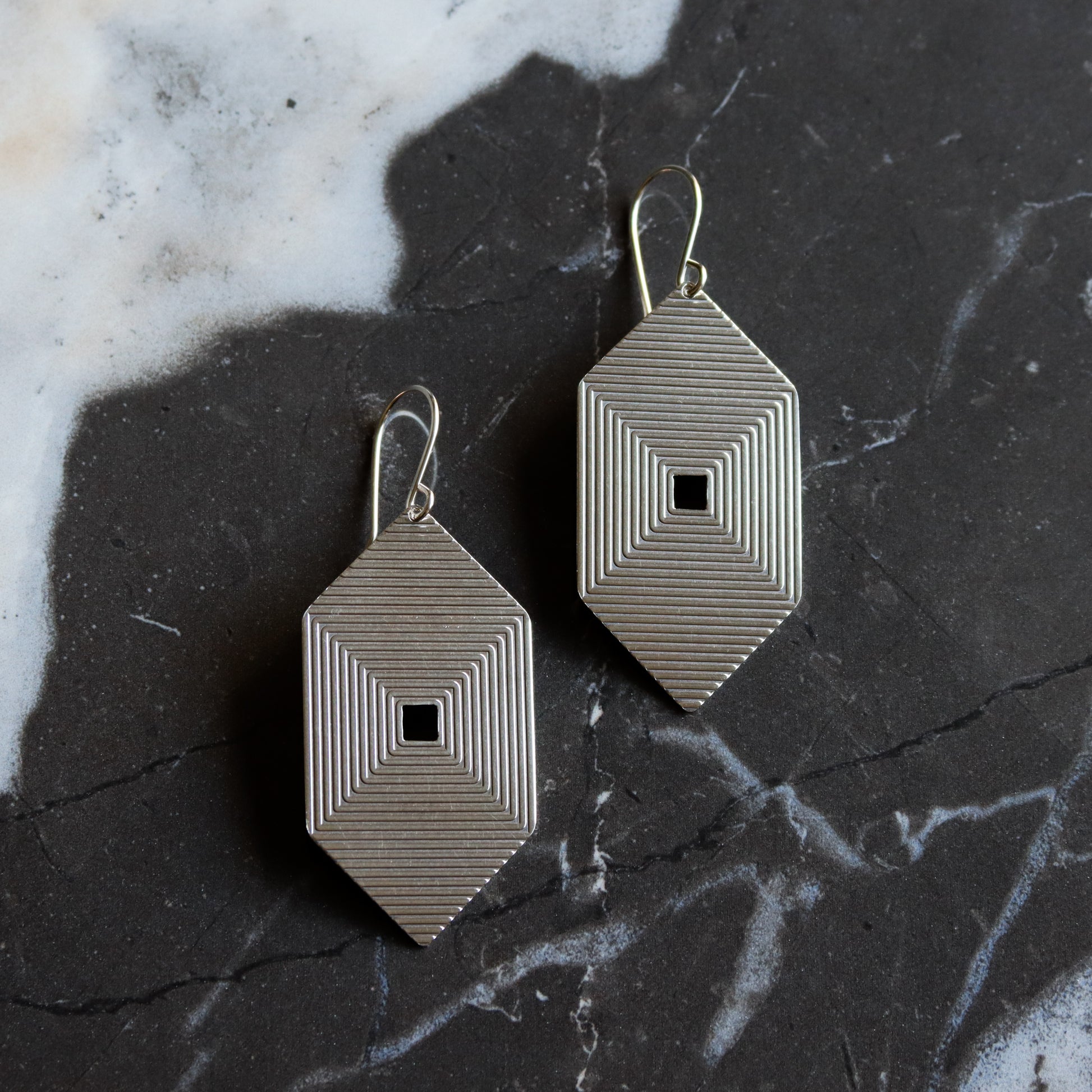 Labyrinth Earrings-dangle earrings-Blue Hour Designs