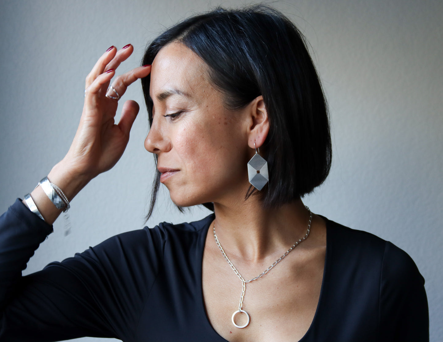 Labyrinth Earrings-dangle earrings-Blue Hour Designs