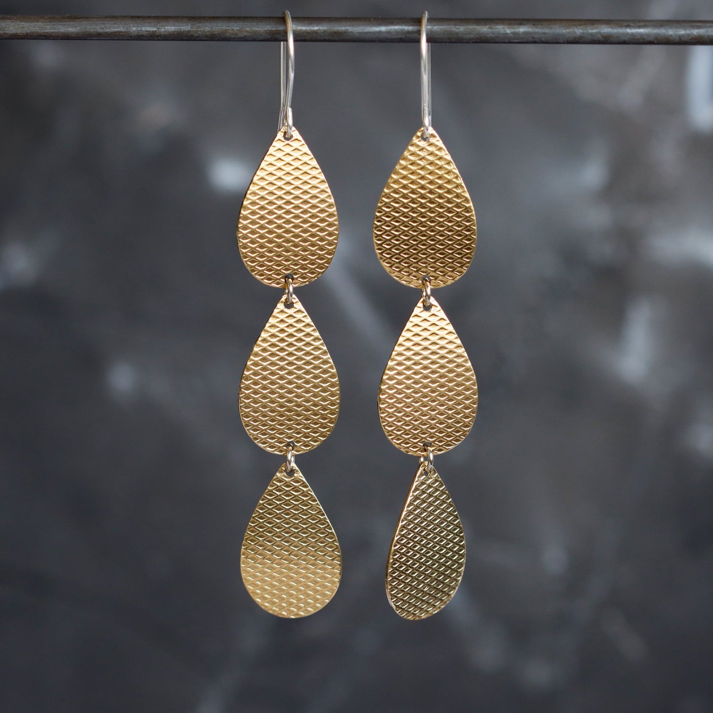 Lena Earrings - Brass-dangle earrings-Blue Hour Designs