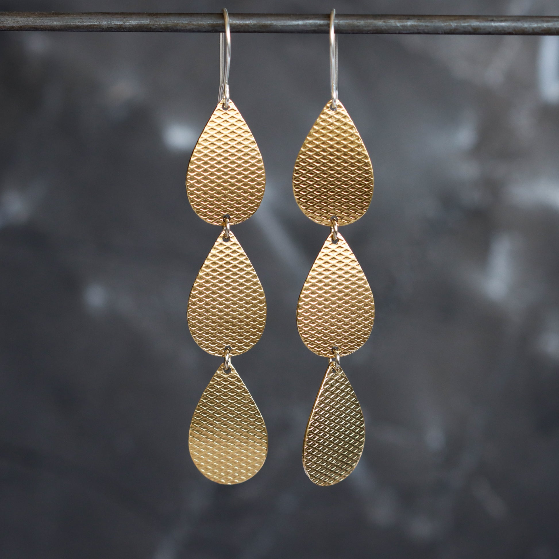 Lena Earrings - Brass-dangle earrings-Blue Hour Designs