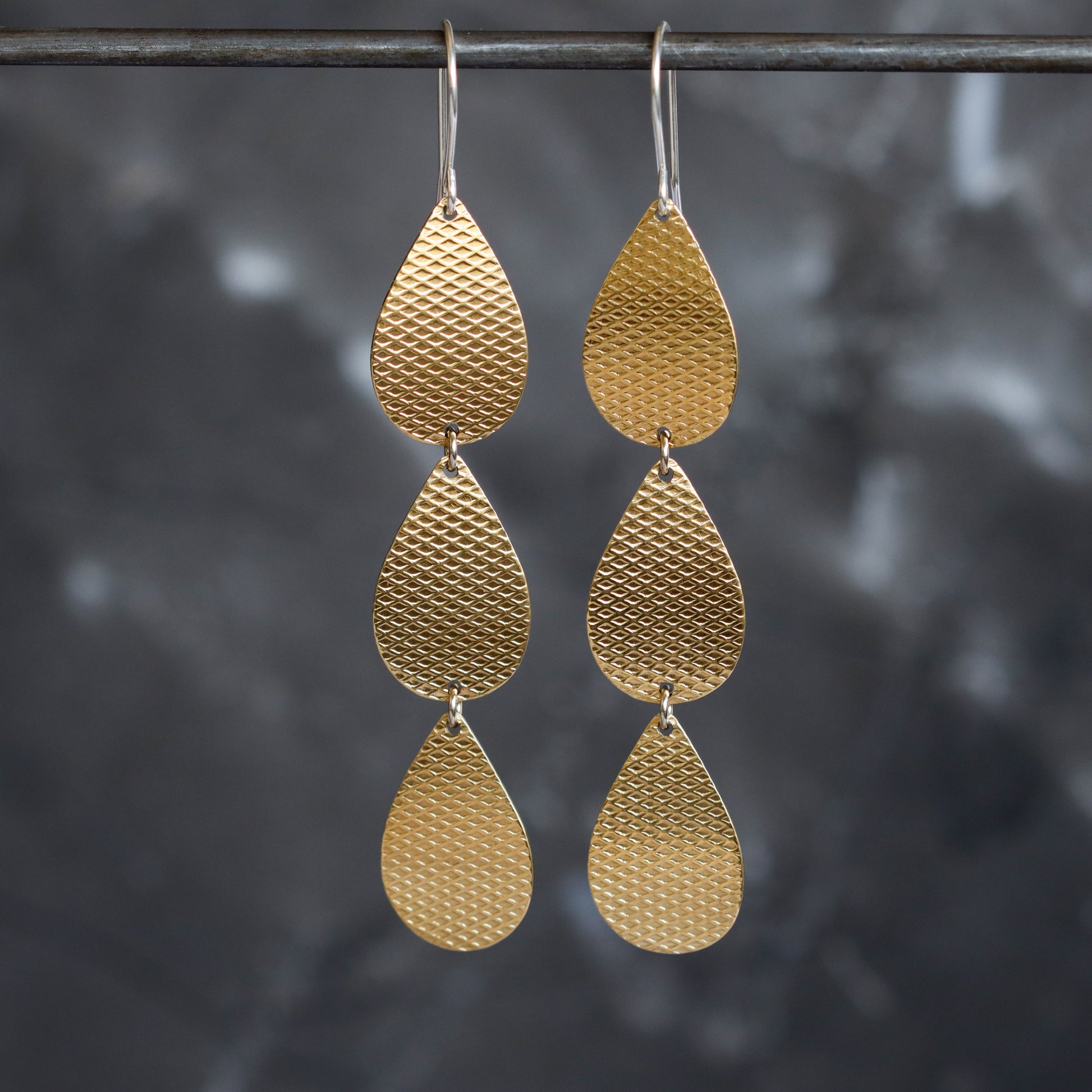 Lena Earrings - Brass-dangle earrings-Blue Hour Designs