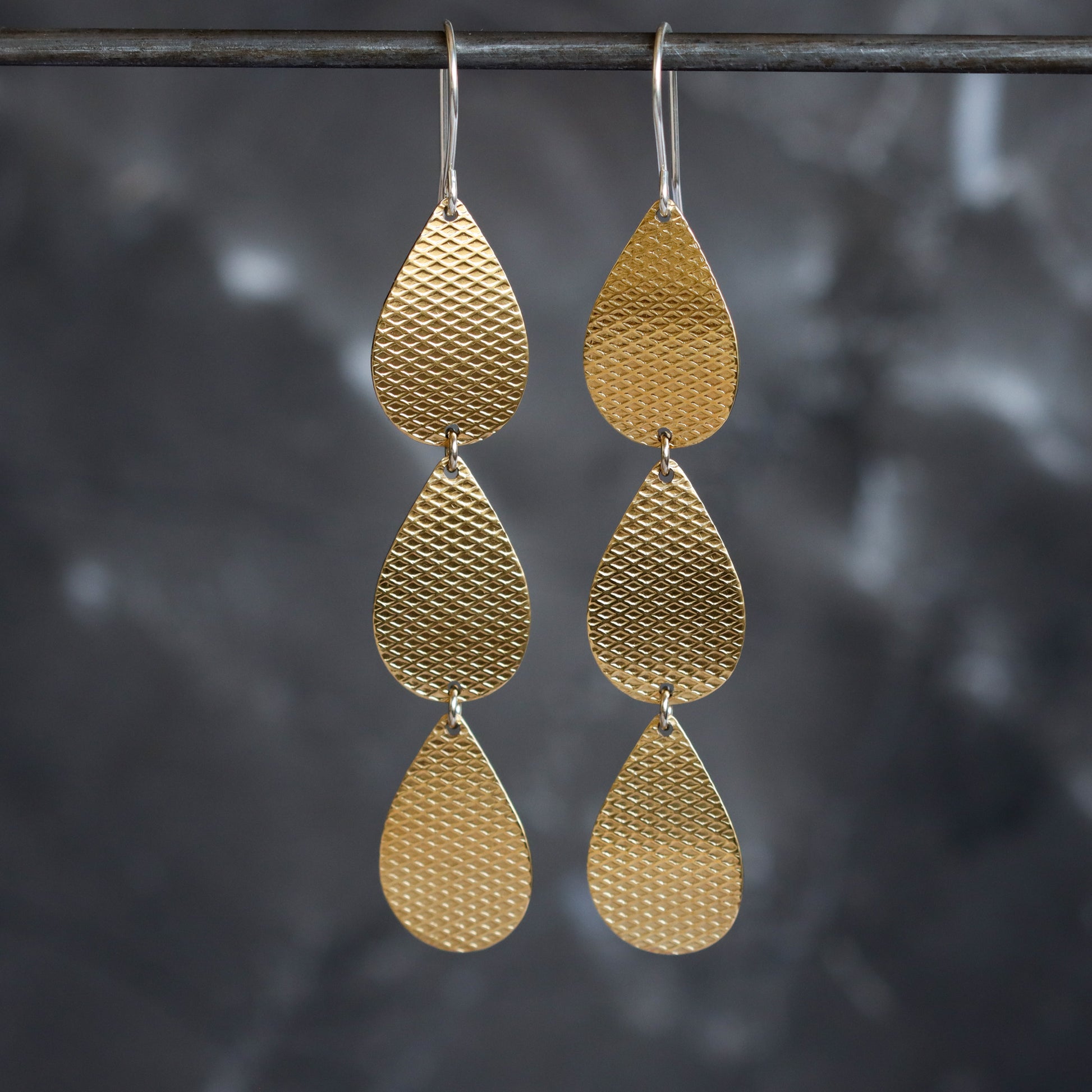 Lena Earrings - Brass-dangle earrings-Blue Hour Designs