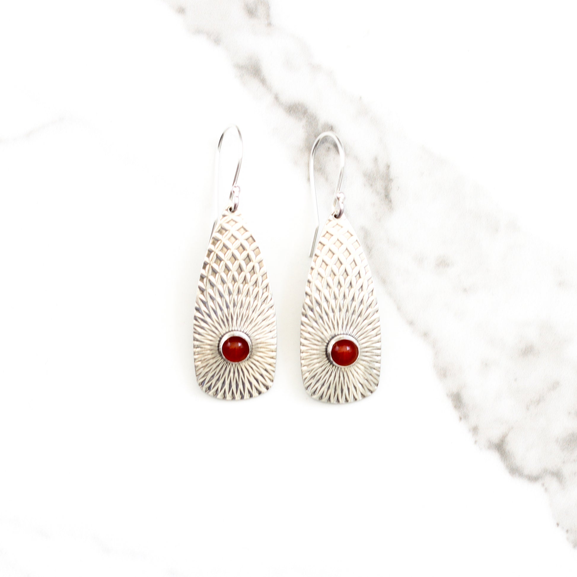 Llovera Earrings - Carnelian-dangle earrings-Blue Hour Designs