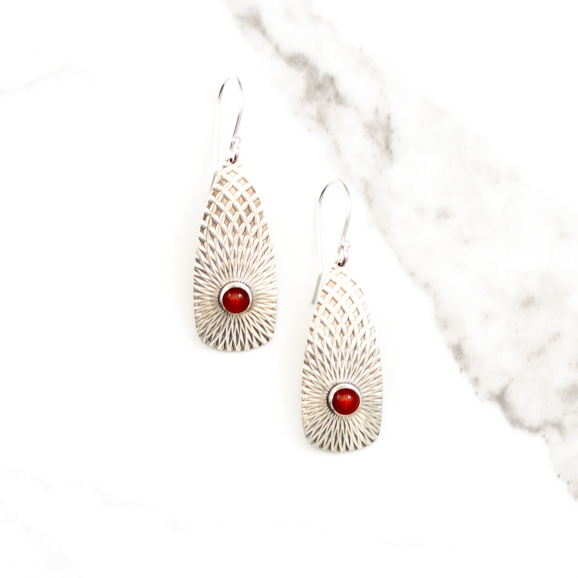 Llovera Earrings - Carnelian-dangle earrings-Blue Hour Designs