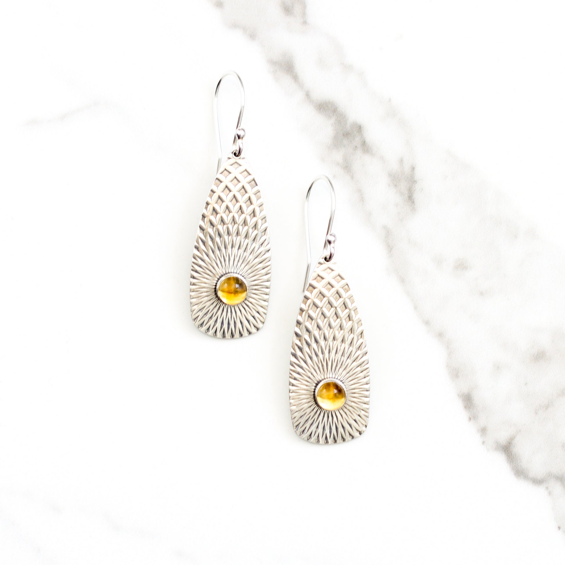 Llovera Earrings - Citrine-dangle earrings-Blue Hour Designs