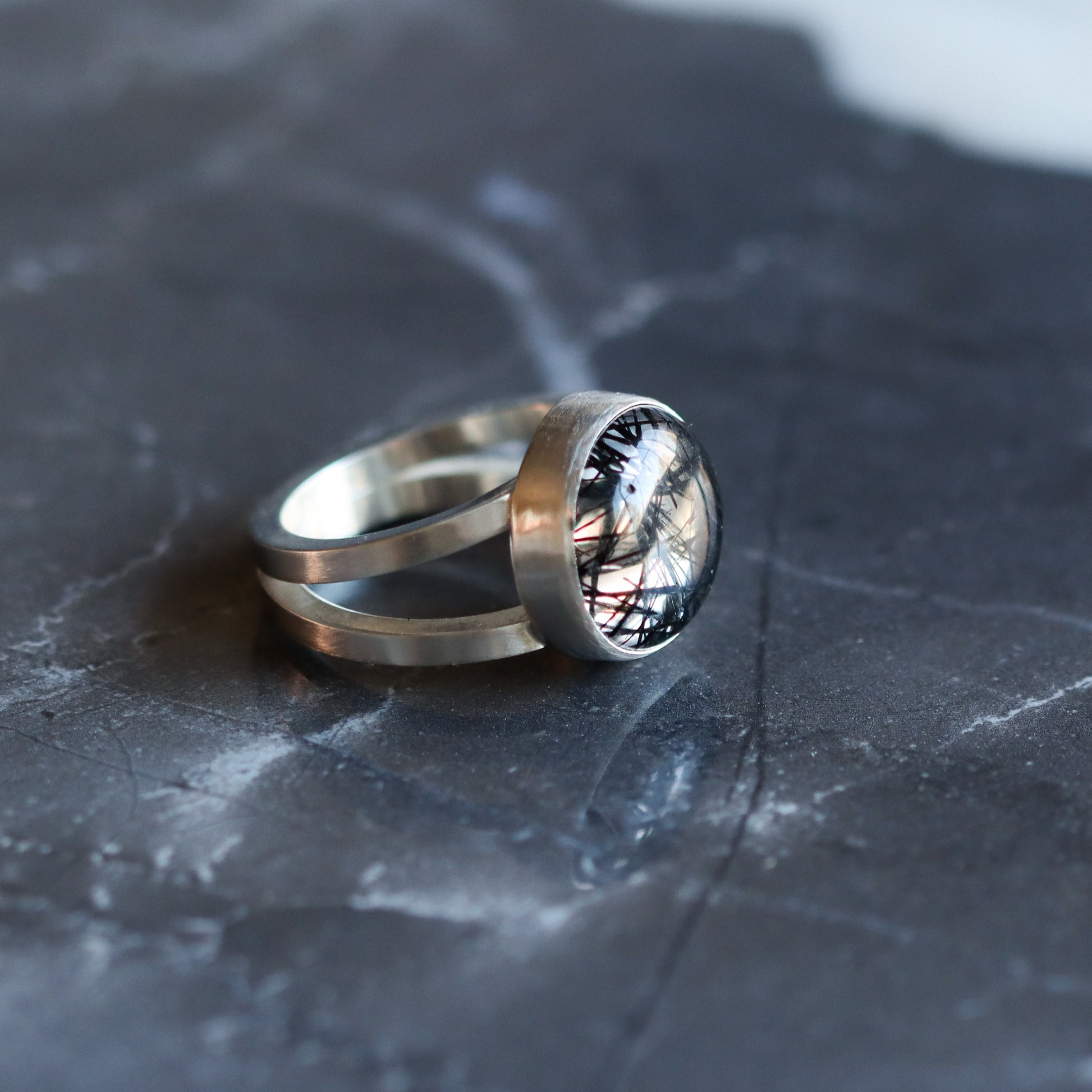 Oscuro Ring - OOAK - Made to Order-cocktail ring-Blue Hour Designs