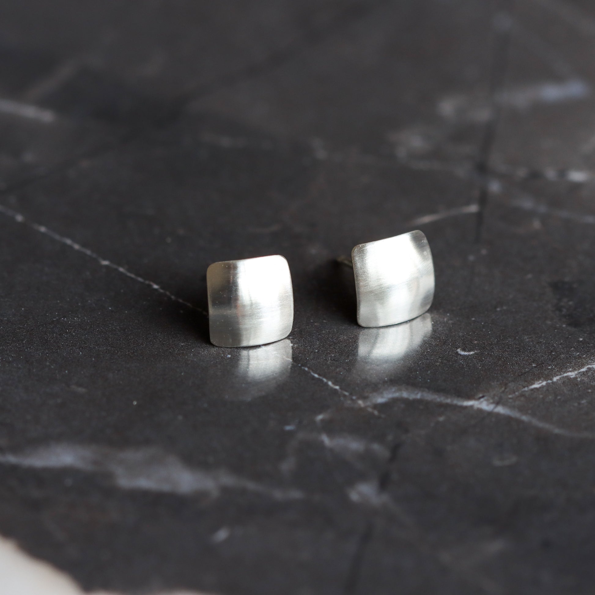 Petite Squares Earrings-stud earrings-Blue Hour Designs