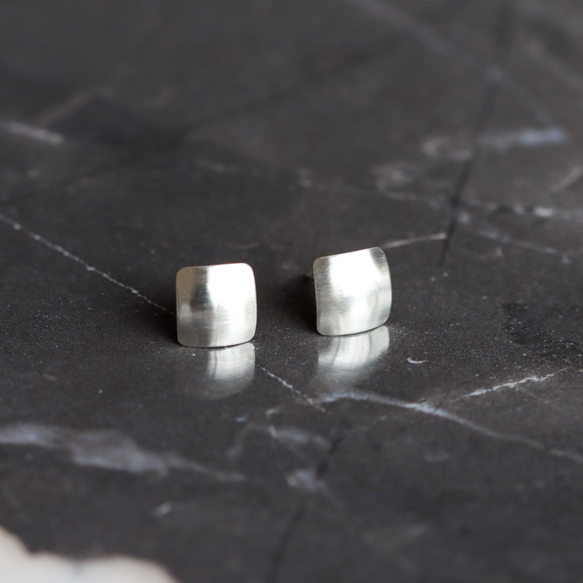 Petite Squares Earrings-stud earrings-Blue Hour Designs