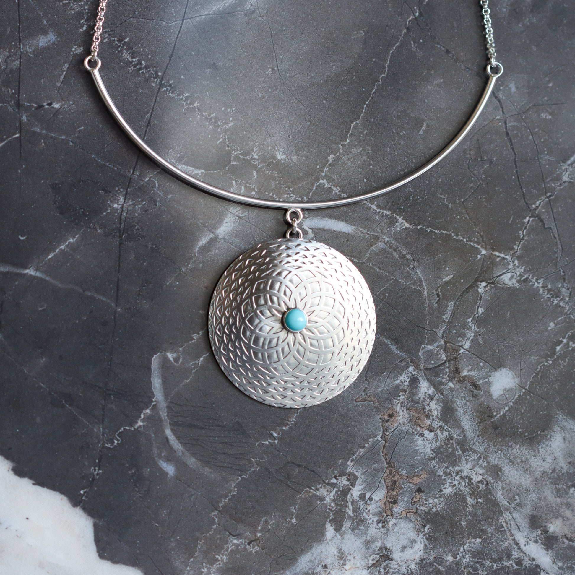 Pilar Mandala Necklace-pendant necklace-Blue Hour Designs