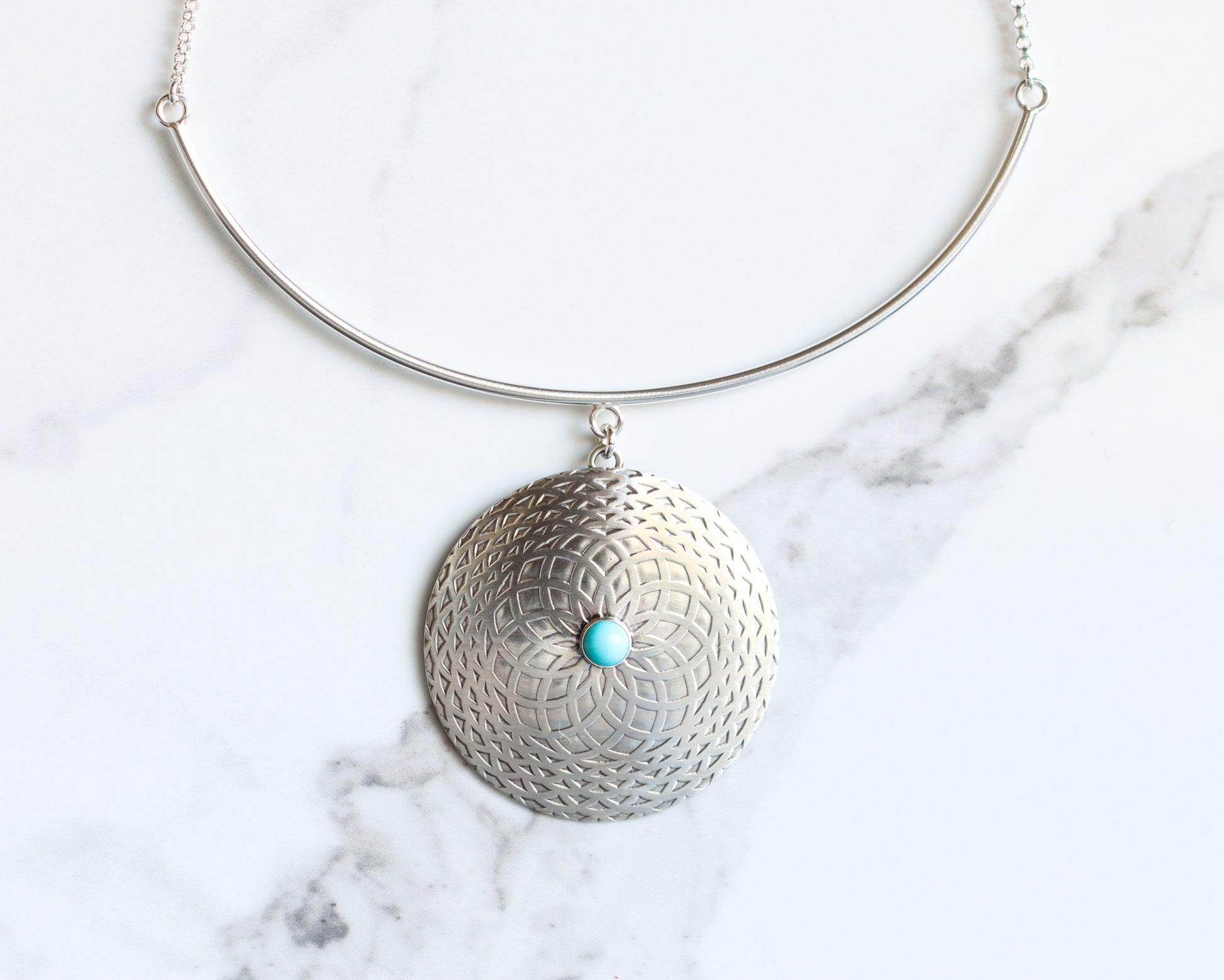 Pilar Mandala Necklace-pendant necklace-Blue Hour Designs