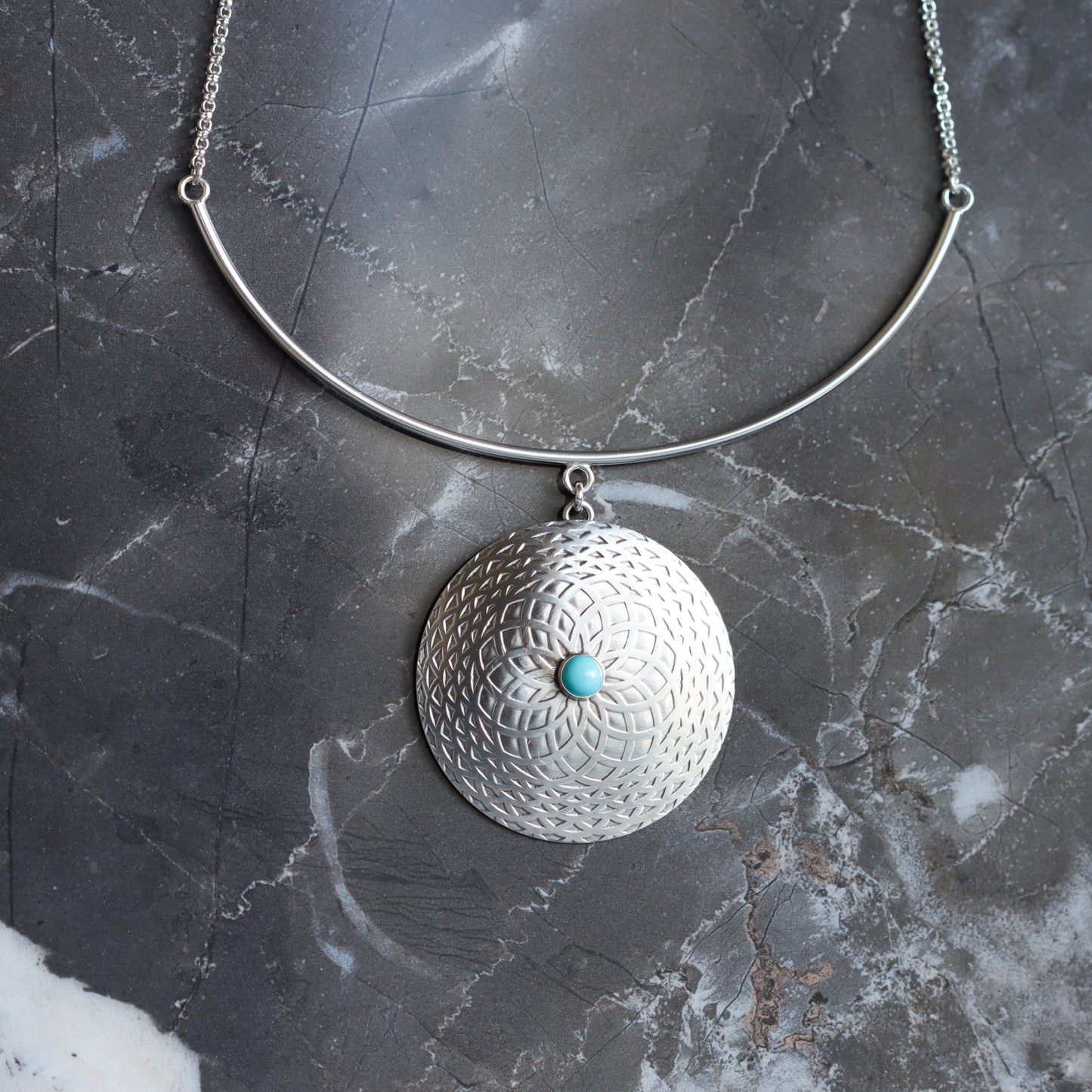 Pilar Mandala Necklace-pendant necklace-Blue Hour Designs