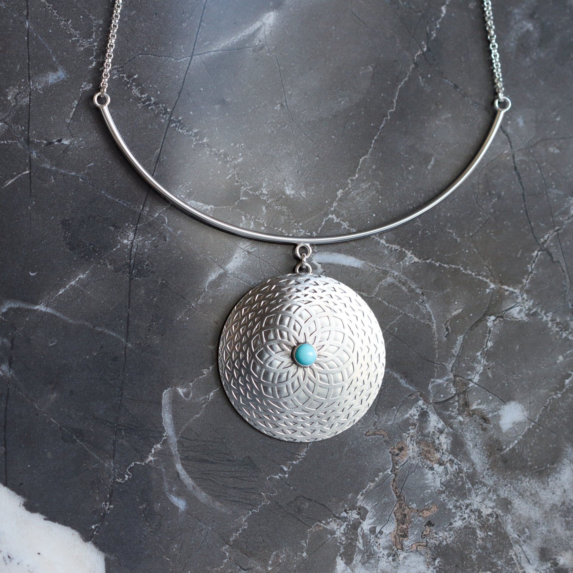 Pilar Mandala Necklace-pendant necklace-Blue Hour Designs