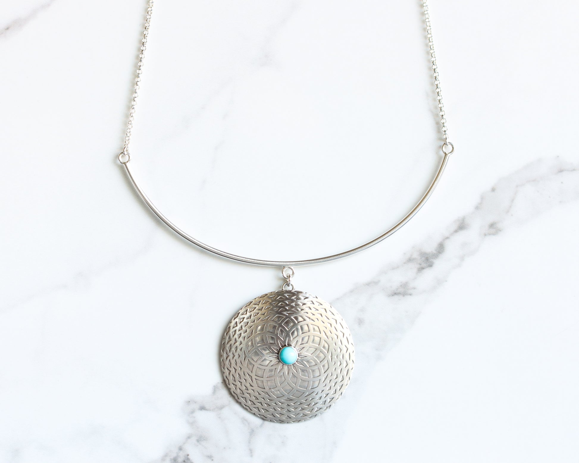 Pilar Mandala Necklace-pendant necklace-Blue Hour Designs