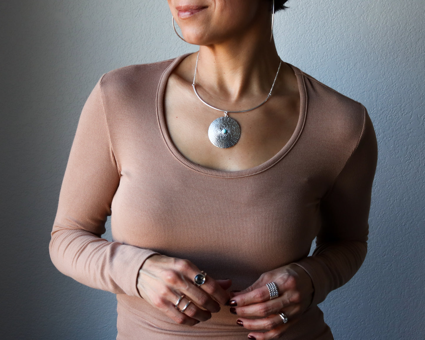 Pilar Mandala Necklace-pendant necklace-Blue Hour Designs