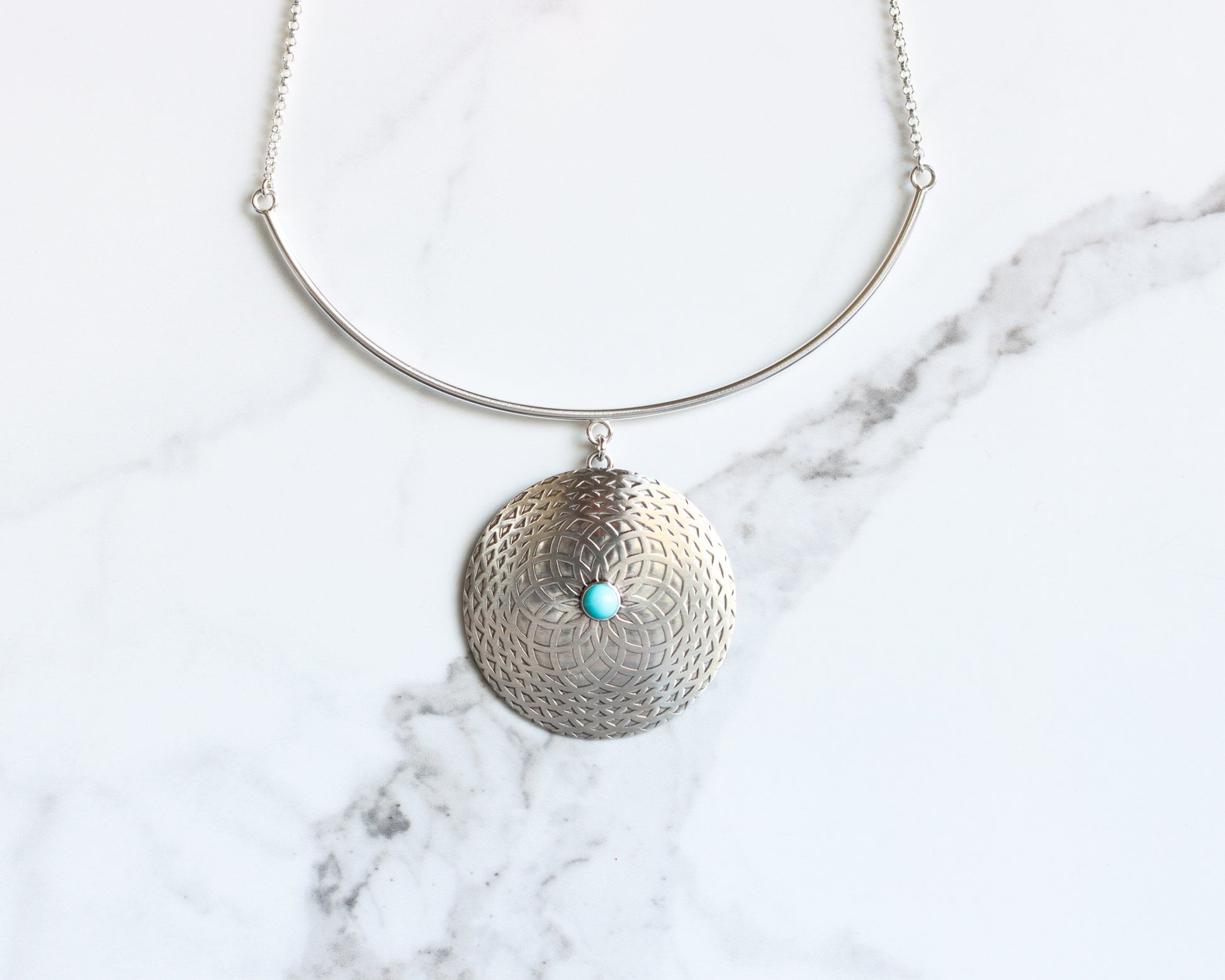 Pilar Mandala Necklace-pendant necklace-Blue Hour Designs
