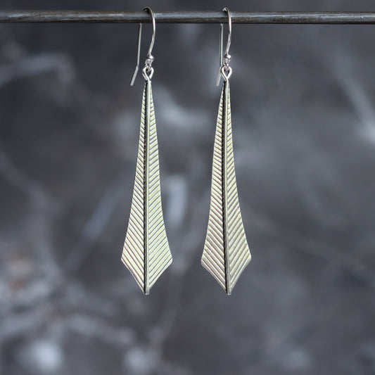Plume Earrings-dangle earrings-Blue Hour Designs