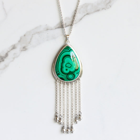 Primavera Fringe Necklace 1 - OOAK-pendant necklace-Blue Hour Designs