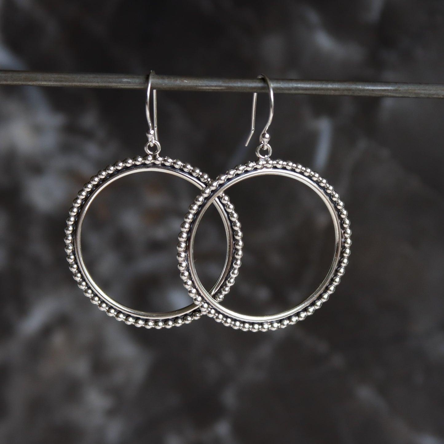 Relic Circle Earrings-dangle earrings-Blue Hour Designs