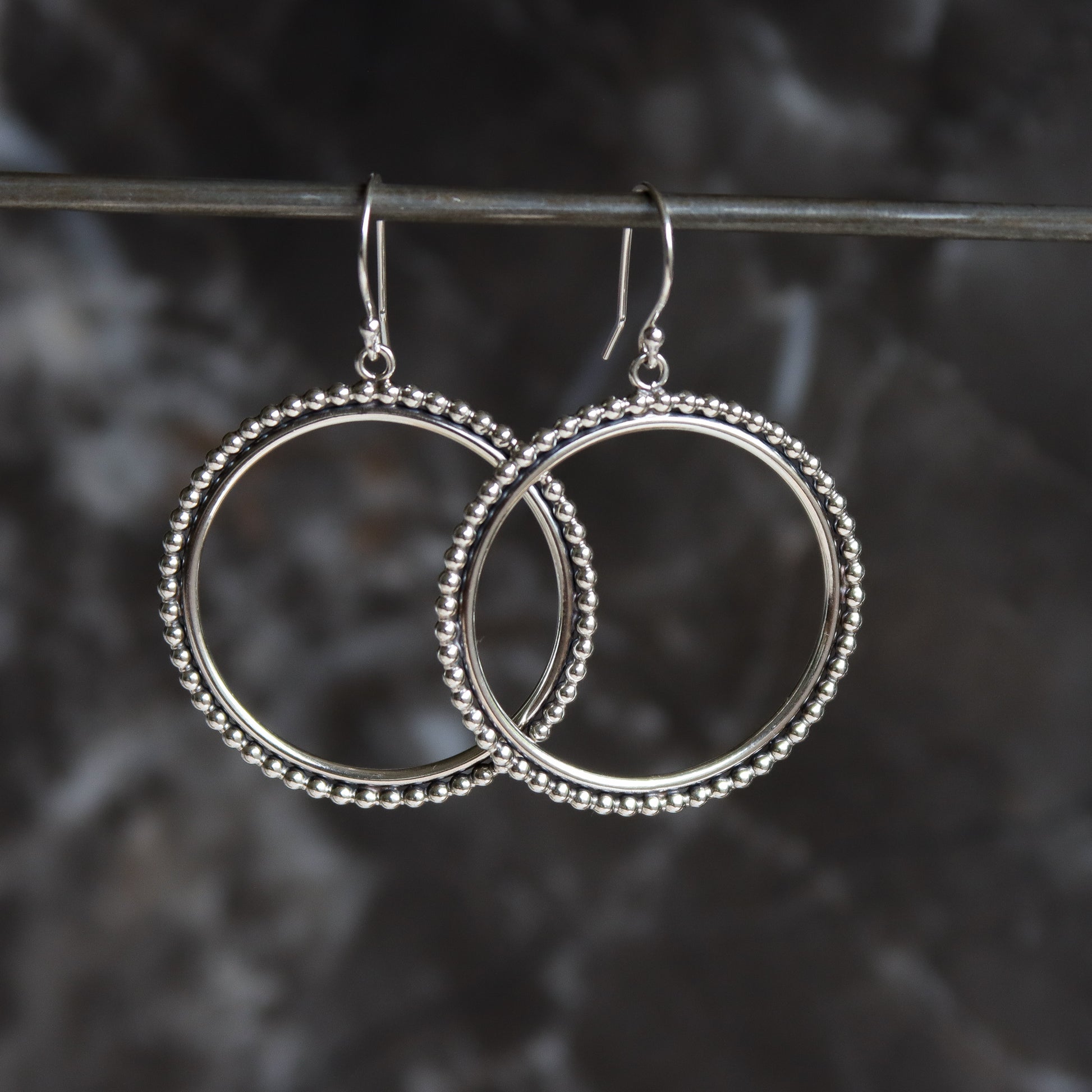 Relic Circle Earrings-dangle earrings-Blue Hour Designs