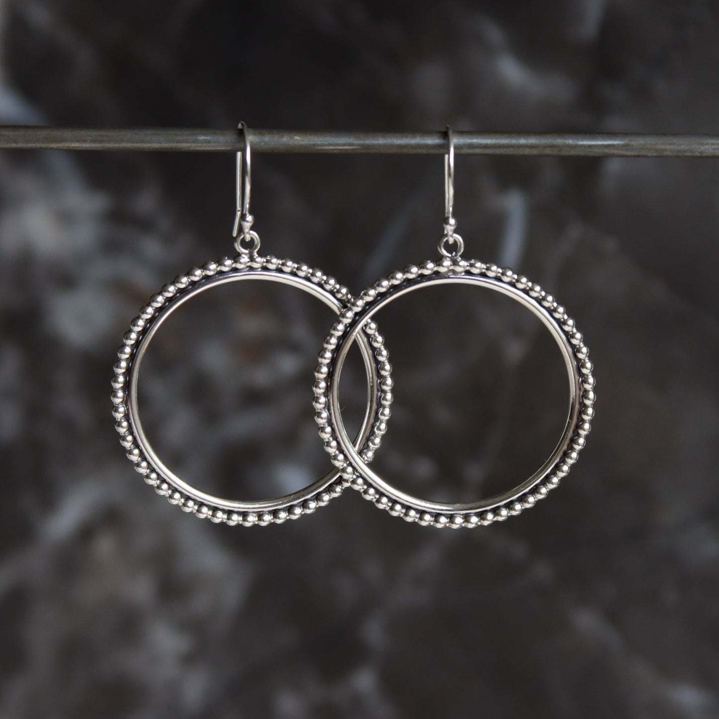 Relic Circle Earrings-dangle earrings-Blue Hour Designs