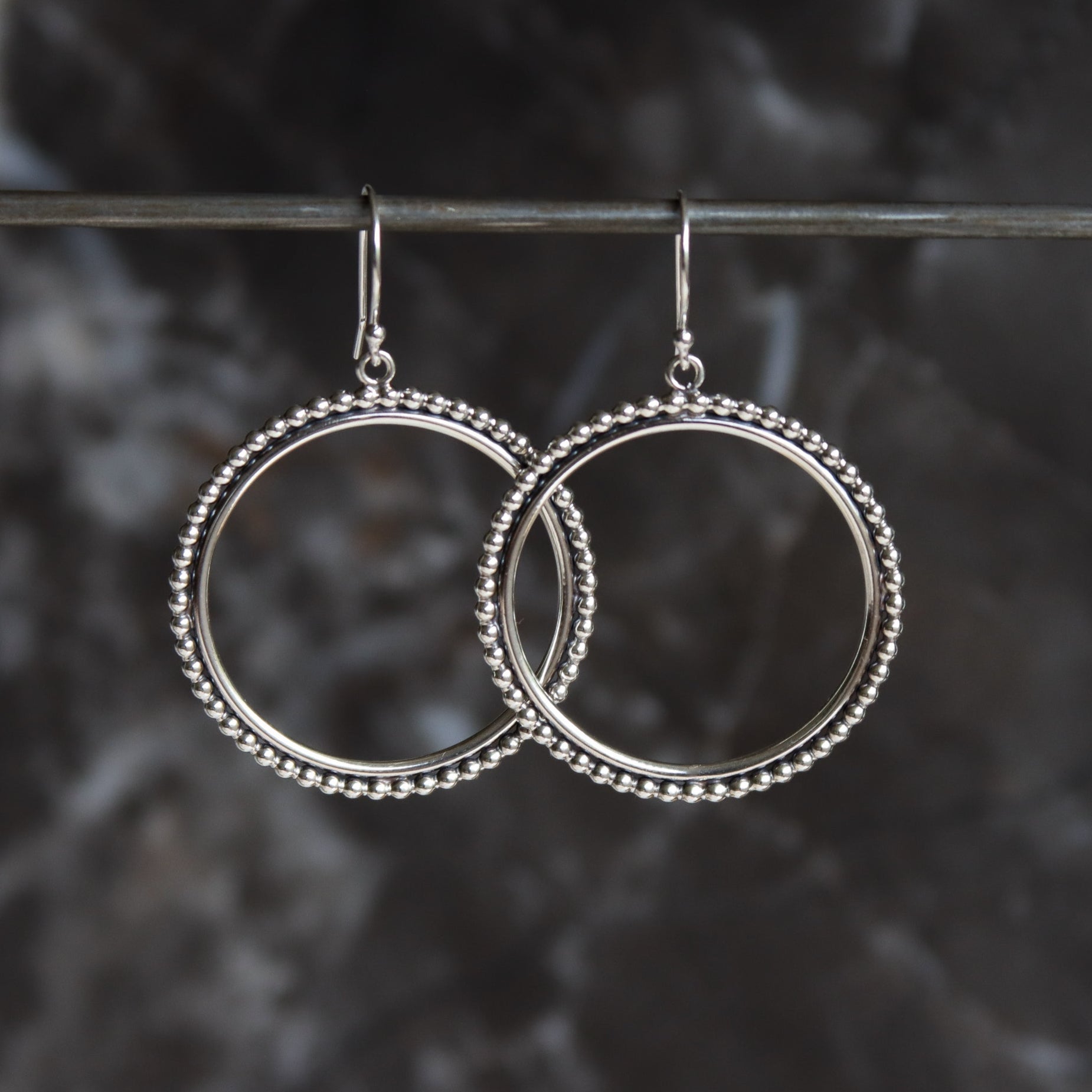 Relic Circle Earrings-dangle earrings-Blue Hour Designs