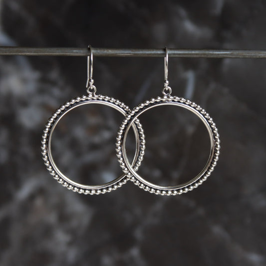 Relic Circle Earrings-dangle earrings-Blue Hour Designs