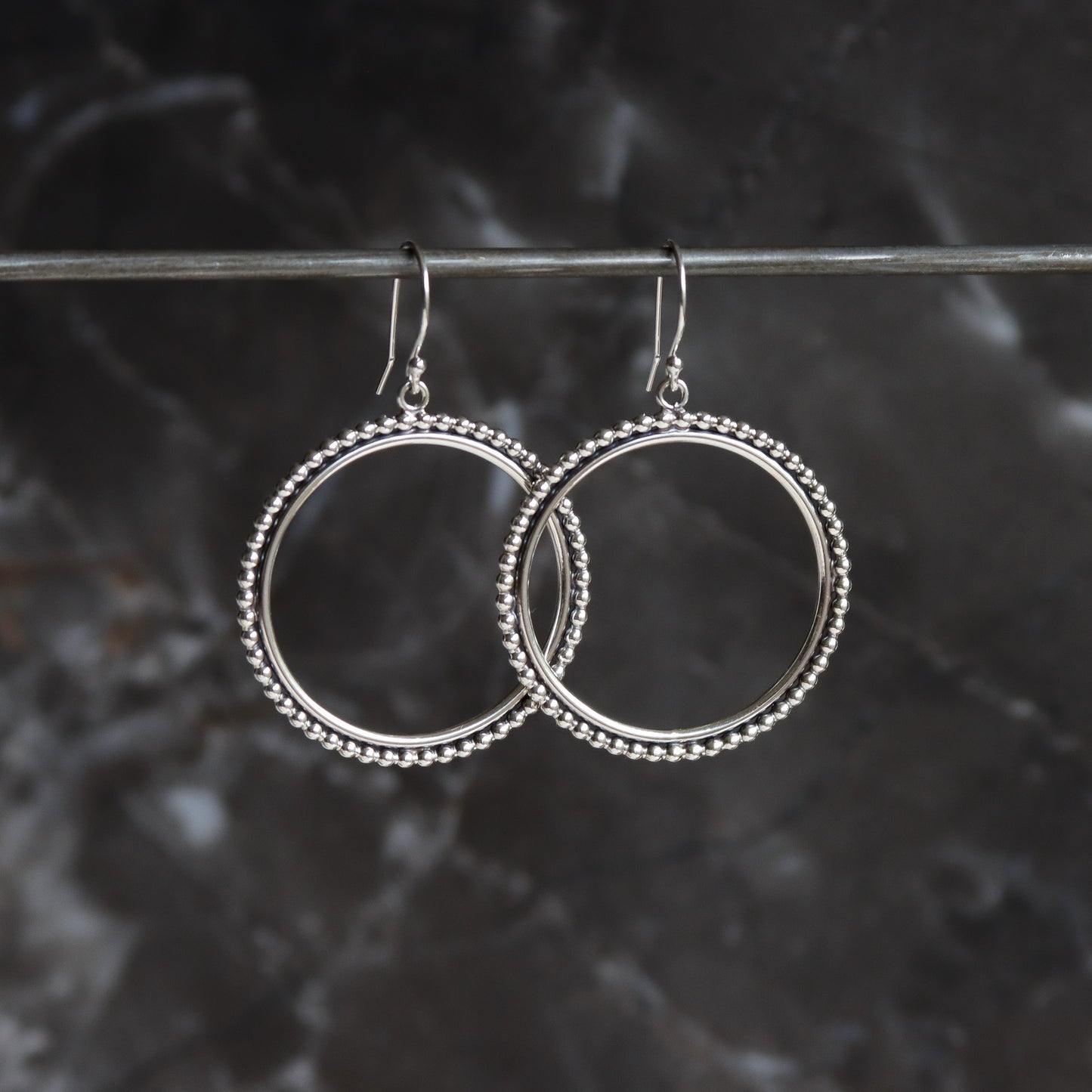 Relic Circle Earrings-dangle earrings-Blue Hour Designs