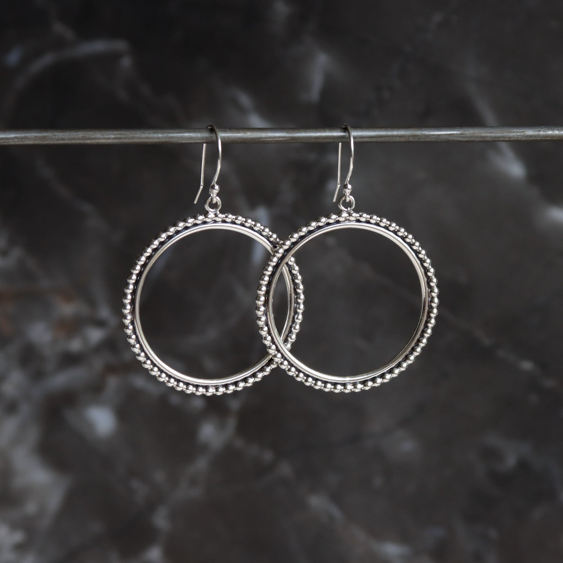 Relic Circle Earrings-dangle earrings-Blue Hour Designs