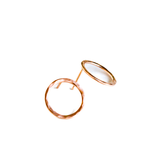 Simple Classic Circle Earrings - Rose Gold, Petite-stud earrings-Blue Hour Designs