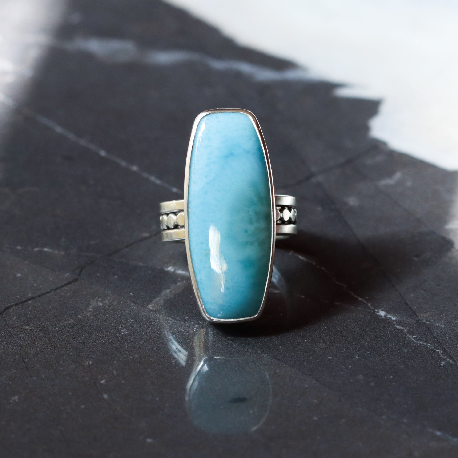 Sky Ring 2 - OOAK - size 7.5-cocktail ring-Blue Hour Designs