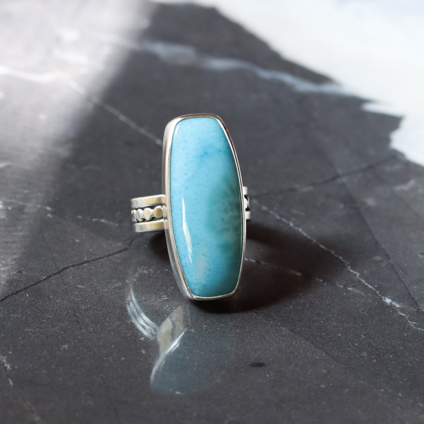 Sky Ring 2 - OOAK - size 7.5-cocktail ring-Blue Hour Designs