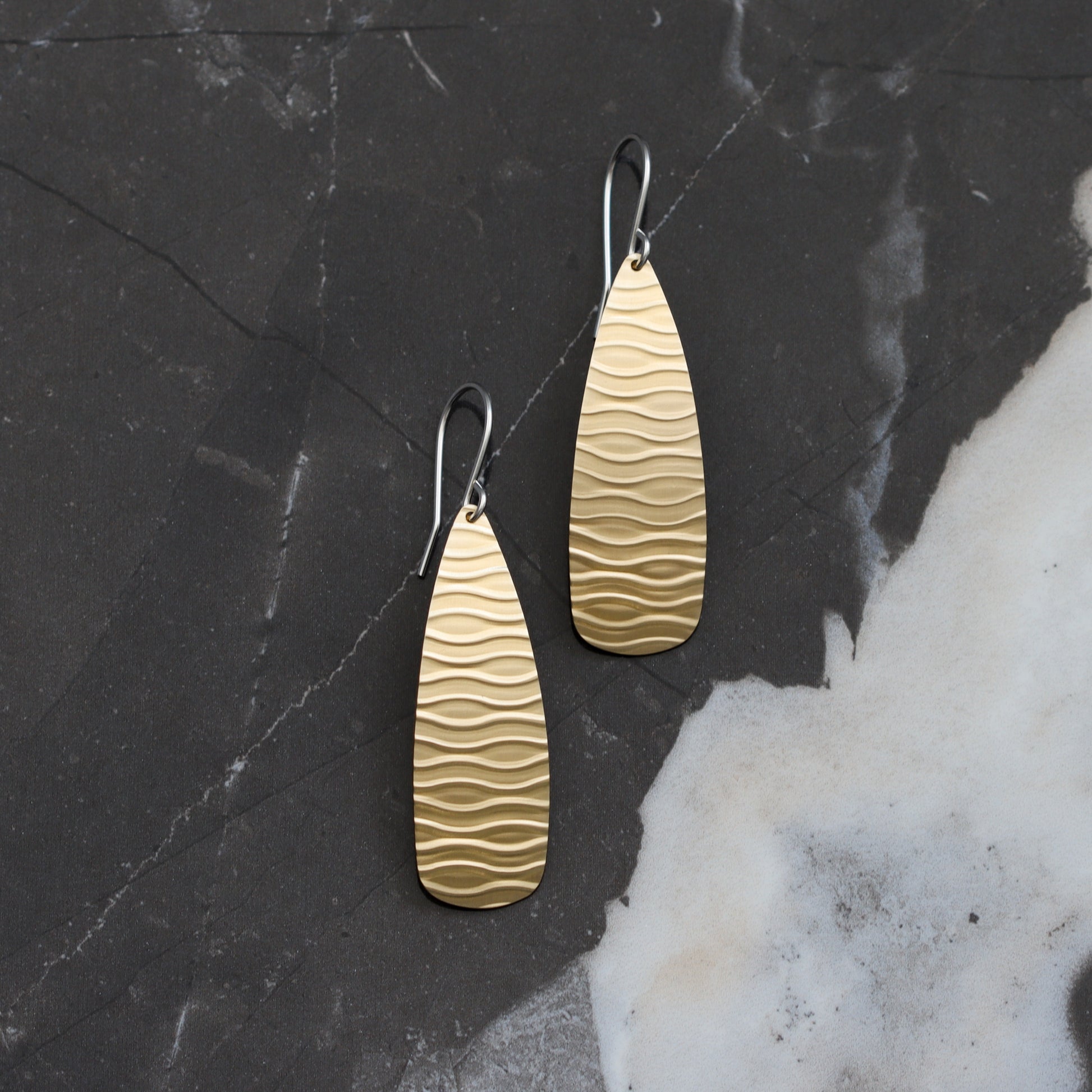 Soledad Earrings - Brass-dangle earrings-Blue Hour Designs