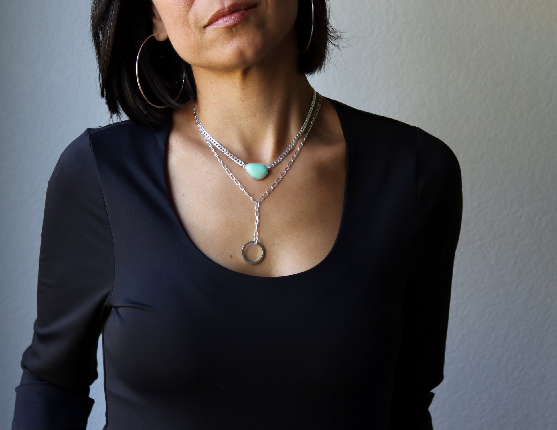 Variscite Choker 1 - OOAK-pendant necklace-Blue Hour Designs