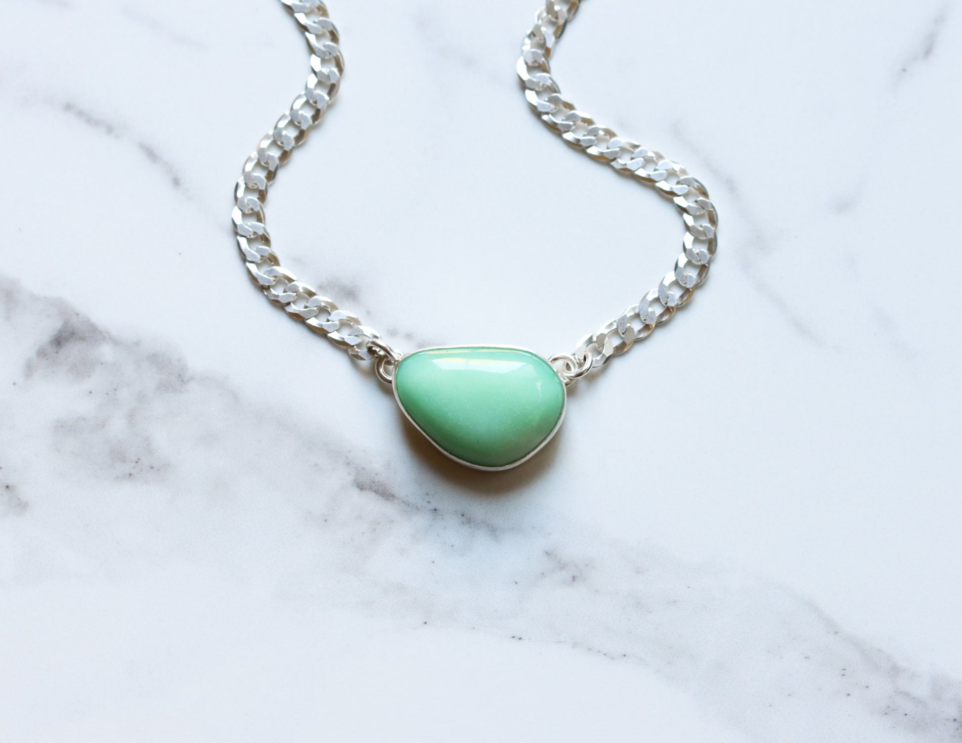 Variscite Choker 1 - OOAK-pendant necklace-Blue Hour Designs