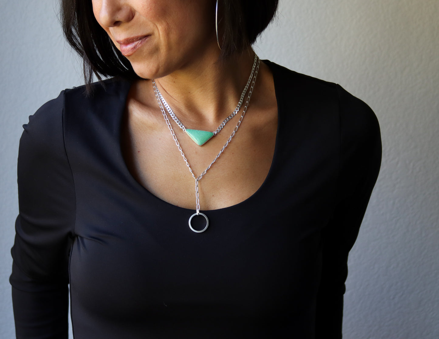 Variscite Choker 3 - OOAK-pendant necklace-Blue Hour Designs