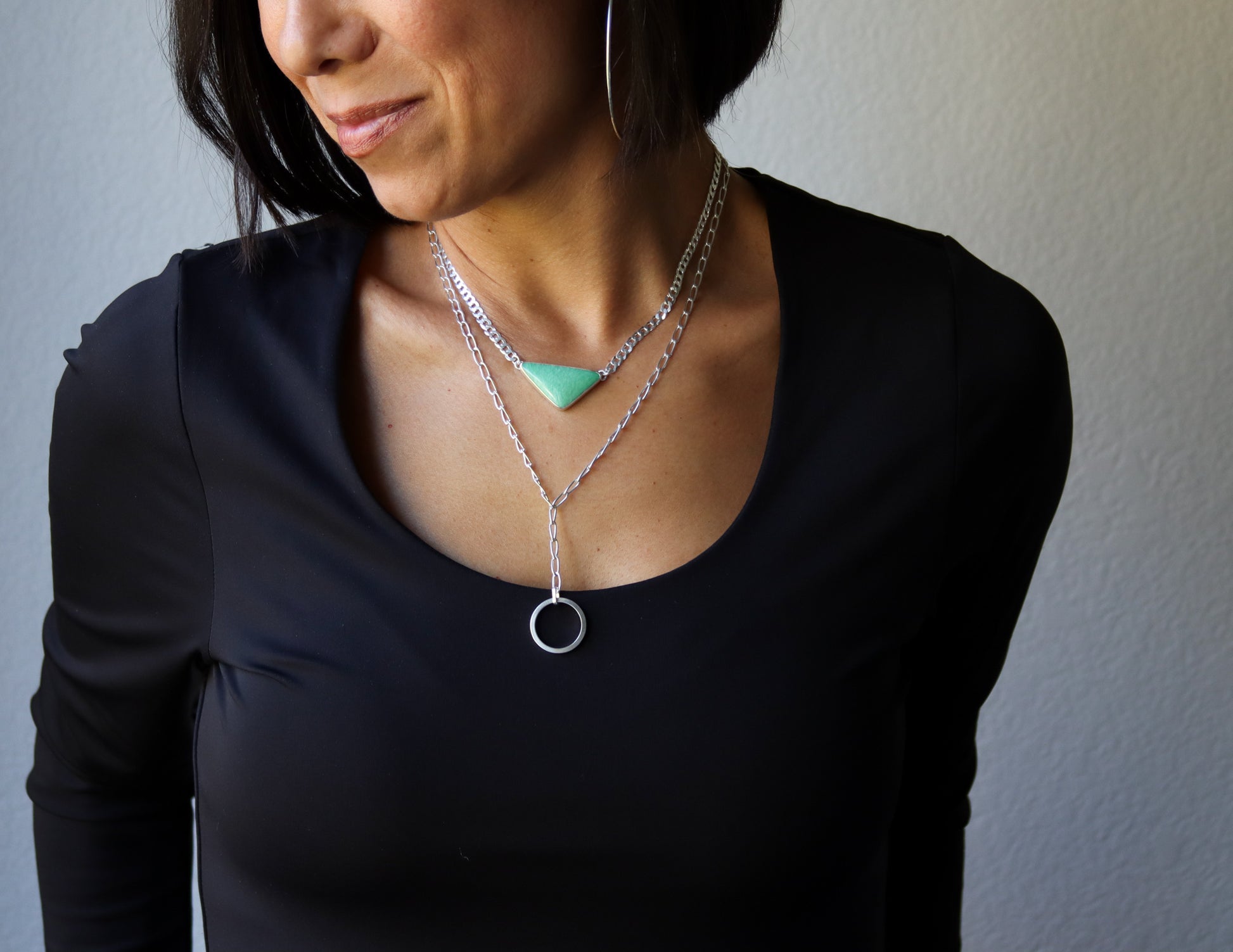 Variscite Choker 3 - OOAK-pendant necklace-Blue Hour Designs