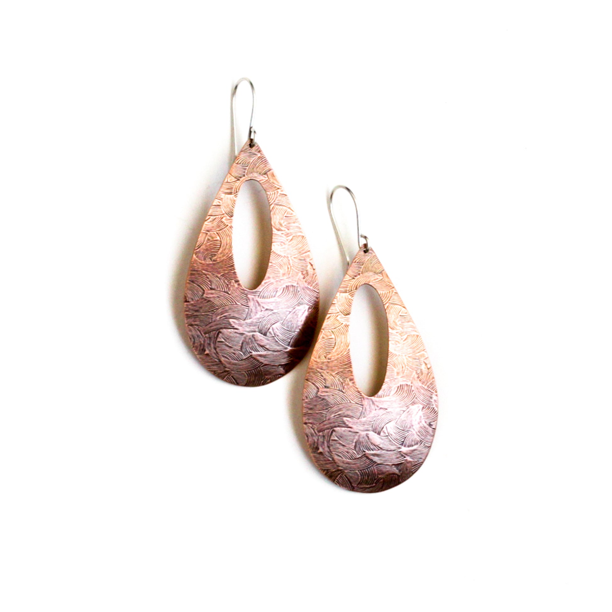 Wheat Fields Earrings - Copper-dangle earrings-Blue Hour Designs