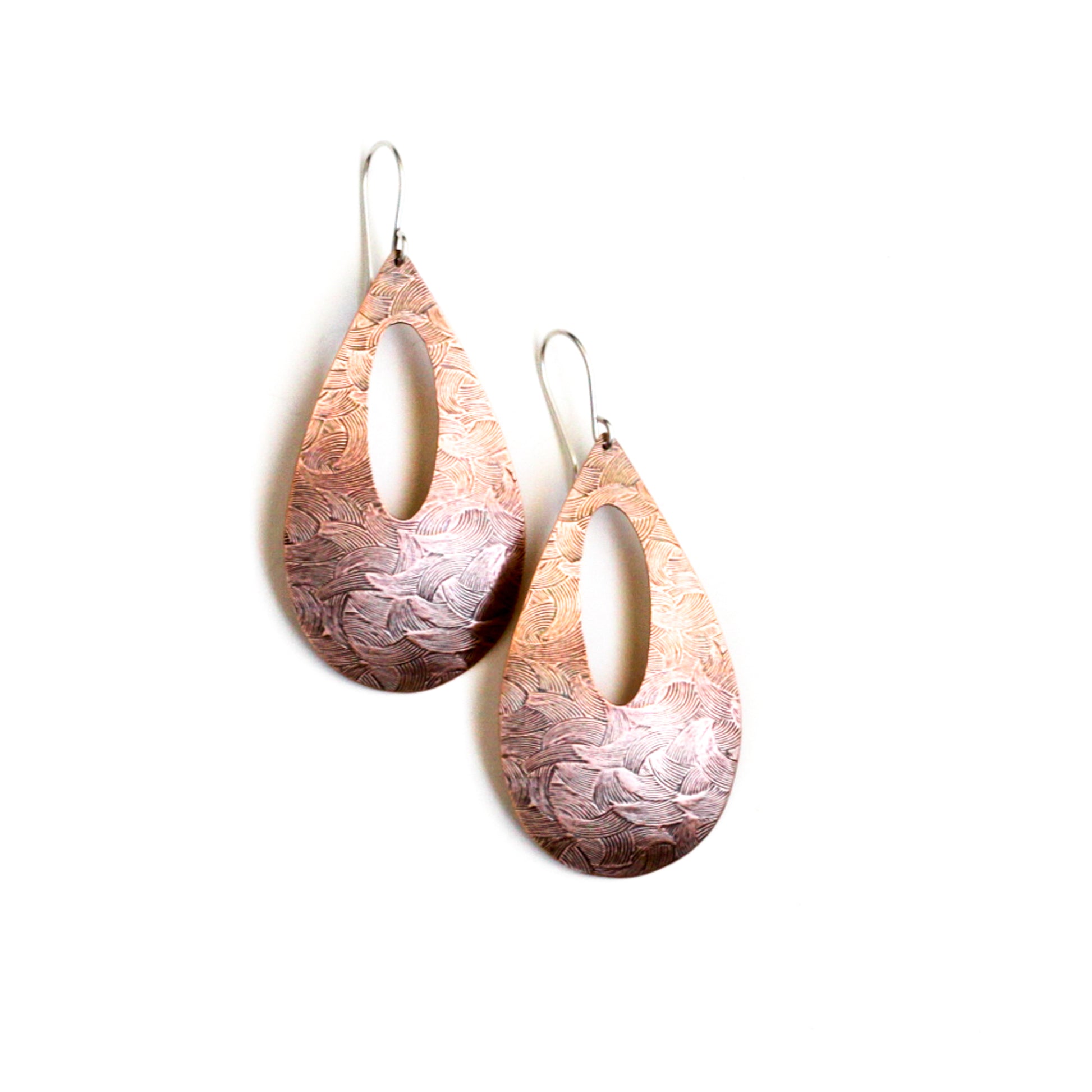Wheat Fields Earrings - Copper-dangle earrings-Blue Hour Designs