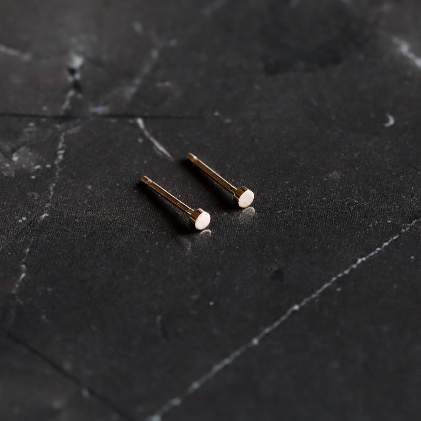 Circle Dot Studs - 14K Gold